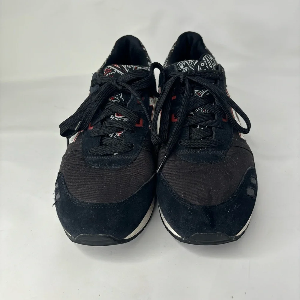 ASICS Gel Lyte III Bandana Black Red Shoes Mens Size 12.5 Sneakers H424N - Picture 8 of 8